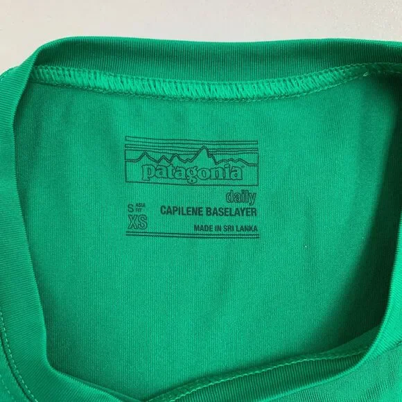 Patagonia Shirt Womens XS Extra Small Green Capilene Daily Crew Neck Base Layer - Picture 9 of 14